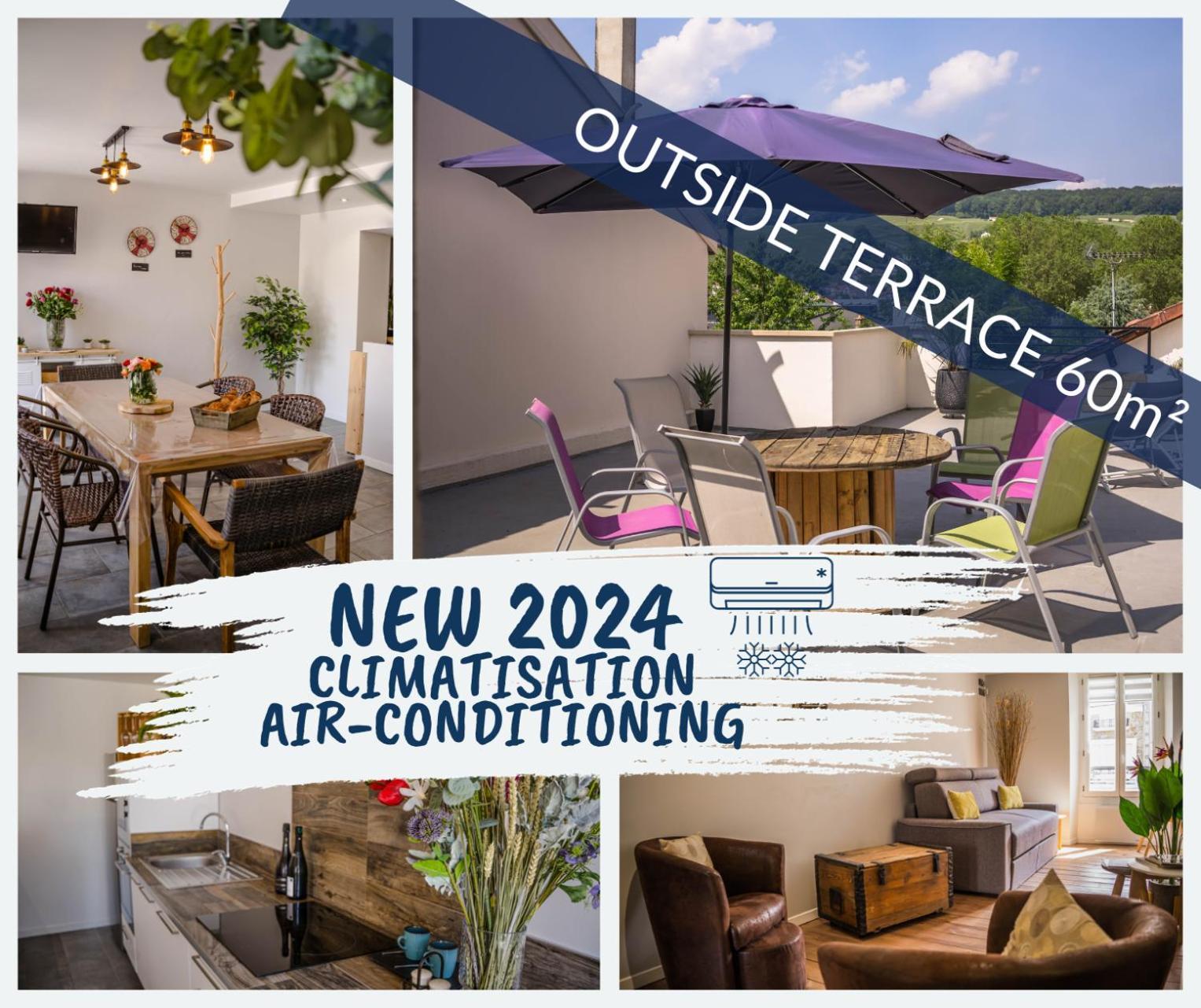 Terrasse 86 - Terrasse & Climatisation - 4-6 Personnes - Bnb Épernay Exteriér fotografie