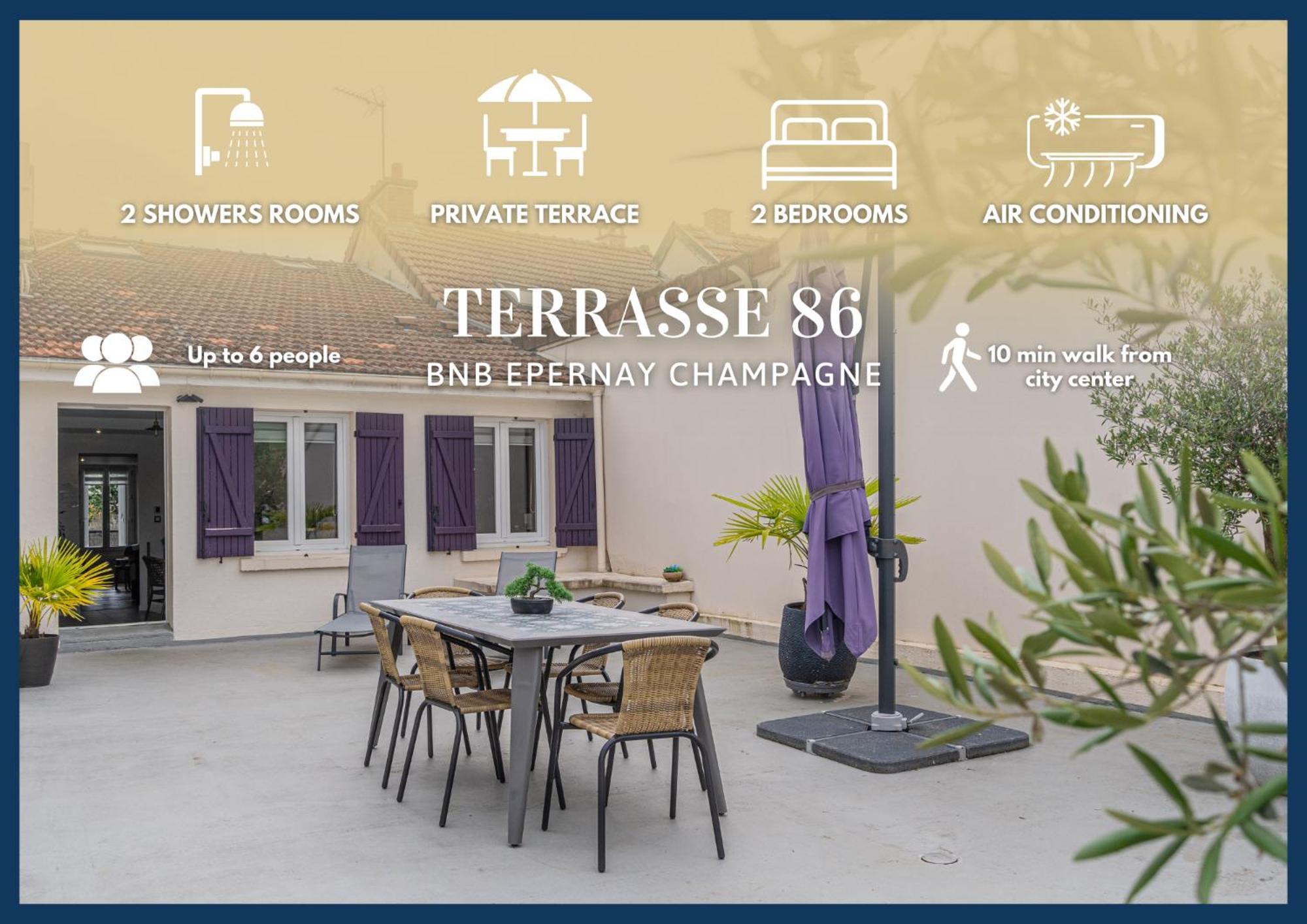 Terrasse 86 - Terrasse & Climatisation - 4-6 Personnes - Bnb Épernay Exteriér fotografie